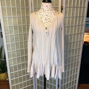Free People Long Sleeve Knit Sweater Dress Size M